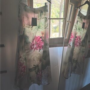 Adriana Iglesias Silk Floral Skirt NEW